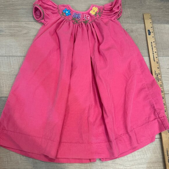 CASTLE & CROWNS GIRLS PINK CORDUROY SMOCKED FLOWERS DRESS 4T - Picture 1 of 8